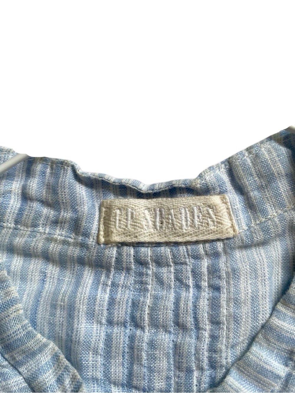 CP Shades 100% Linen Striped Long Sleeve Tunic Shirt Small - Picture 4 of 6